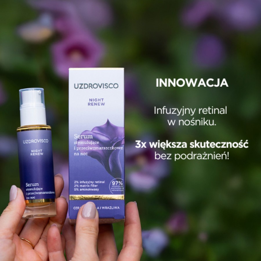 Miniaturka artykułu - #0 Uzdrovisco Night Renew Serum stymulujące i przeciwzmarszczkowe na noc, 30 ml