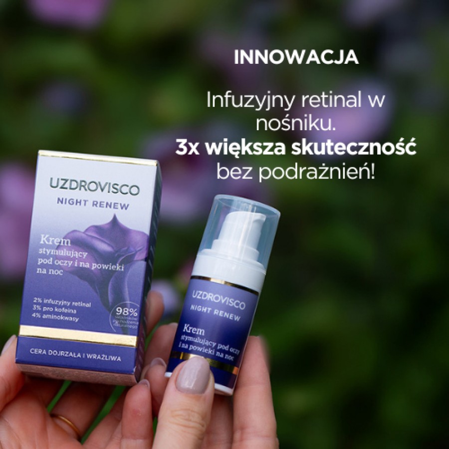 Miniaturka artykułu - #0 Uzdrovisco Night Renew Krem stymulujący pod oczy i na powieki na noc, 15 ml