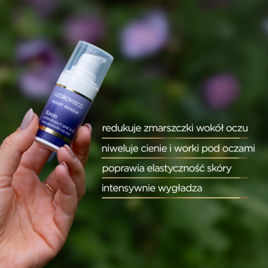 Miniaturka artykułu - #1 Uzdrovisco Night Renew Krem stymulujący pod oczy i na powieki na noc, 15 ml