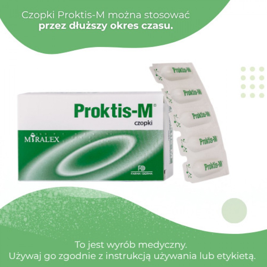 Zdjęcie produktu - 3 PROKTIS-M czopki doodbytnicze - 10 czopk&oacute;w