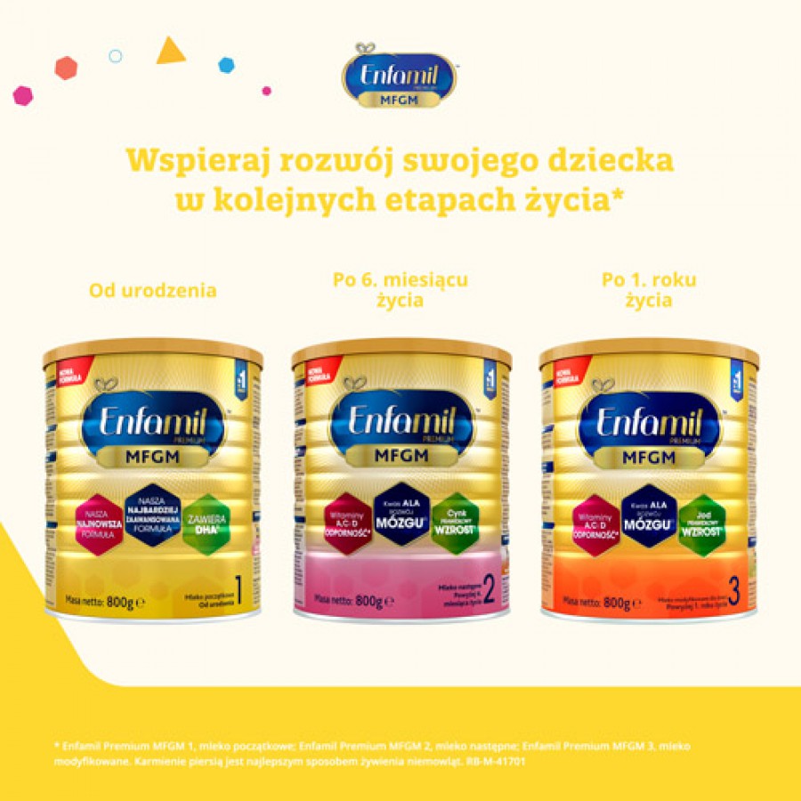 #4 – Enfamil Premium MFGM 1 Mleko początkowe od urodzenia, 800 g