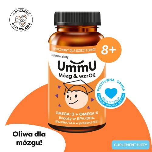 Zdjęcie produktu - 0 UmmU M&oacute;zg & wzrOK 8+, 120 kaps. - dla dzieci i dorosłych