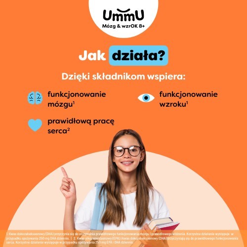 Zdjęcie produktu - 1 UmmU M&oacute;zg & wzrOK 8+, 120 kaps. - dla dzieci i dorosłych