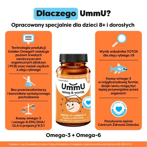 Zdjęcie produktu - 2 UmmU M&oacute;zg & wzrOK 8+, 120 kaps. - dla dzieci i dorosłych