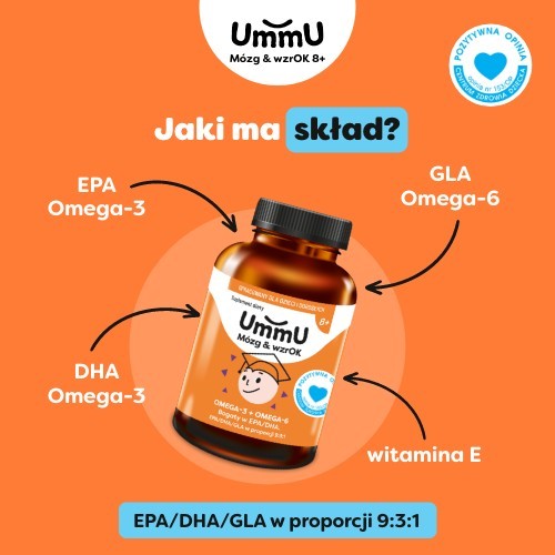 Zdjęcie produktu - 3 UmmU M&oacute;zg & wzrOK 8+, 240 kaps. - dla dzieci i dorosłych