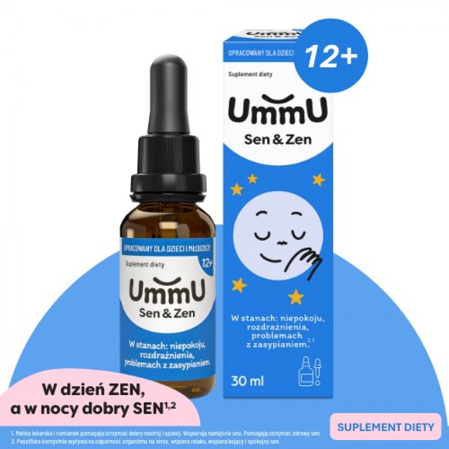 Miniaturka artykułu - #0 UmmU Sen & Zen 12+ krople, 30 ml  - dla dzieci i młodzieży