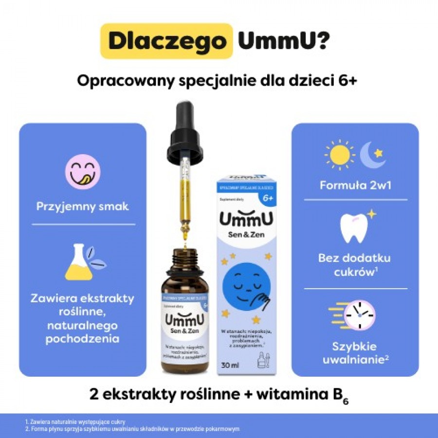 Zdjęcie produktu - 2 UmmU Sen & Zen 6+ krople, 30 ml - dla dzieci