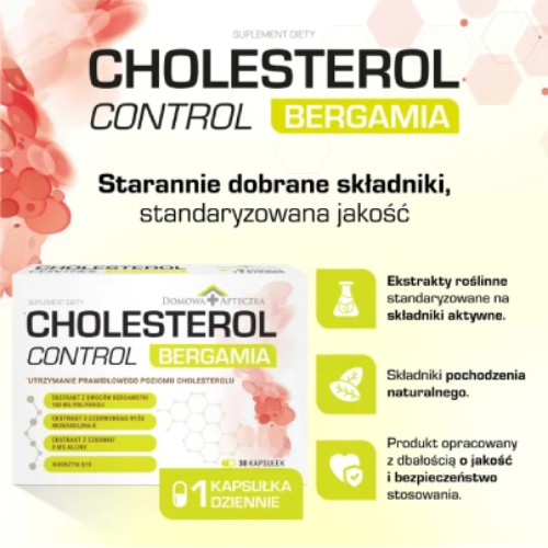 Zdjęcie produktu - 2 Domowa Apteczka Cholesterol Control Bergamia, 30 kaps.