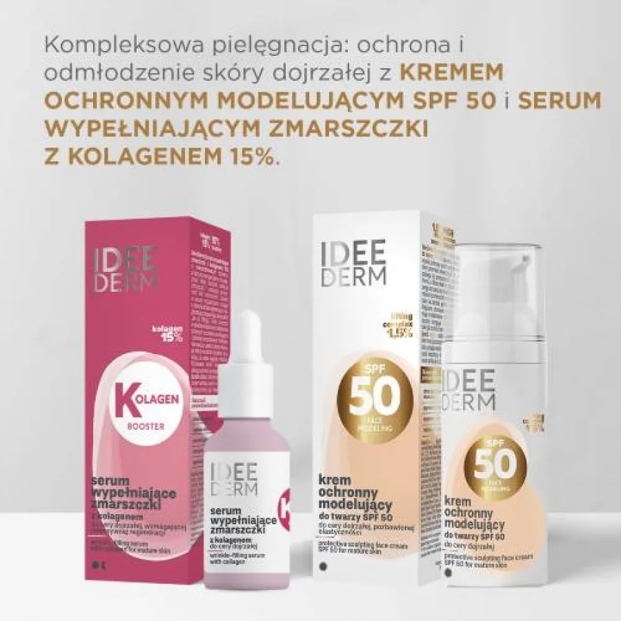 #3 – Idee Derm Ochronny krem modelujący do twarzy SPF50 do cery dojrzałej, pozbawionej elastyczności, 50 ml