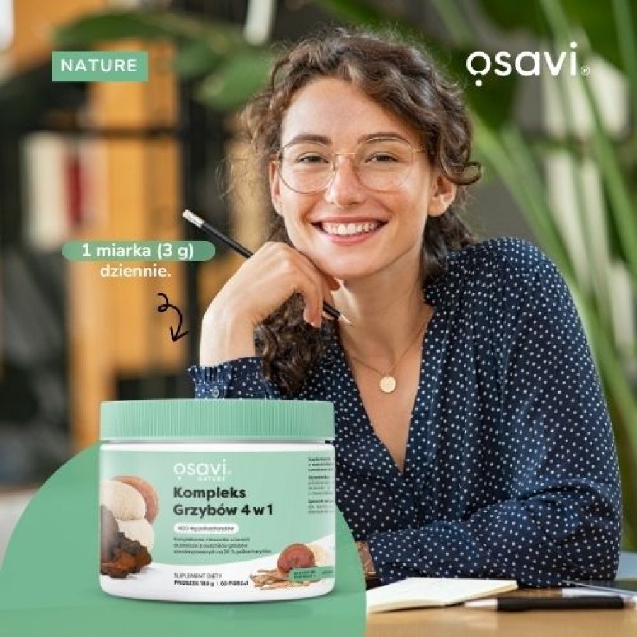 Zdjęcie produktu - 2 Osavi Nature Kompleks grzyb&oacute;w 4w1, 180 g