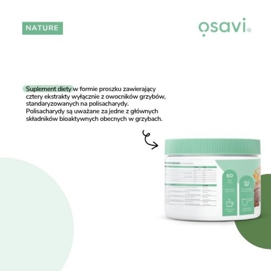 Zdjęcie produktu - 3 Osavi Nature Kompleks grzyb&oacute;w 4w1, 180 g