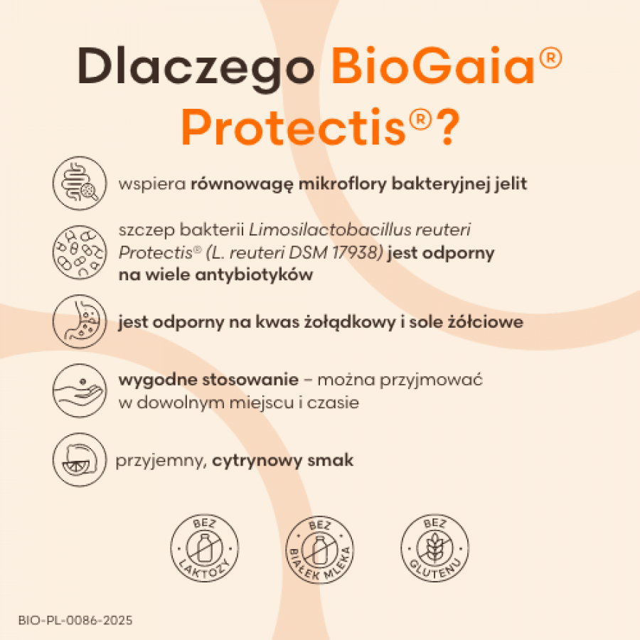 Zdjęcie produktu - 2 BioGaia Protectis o smaku cytrynowym, 10 tabl. - suplement diety
