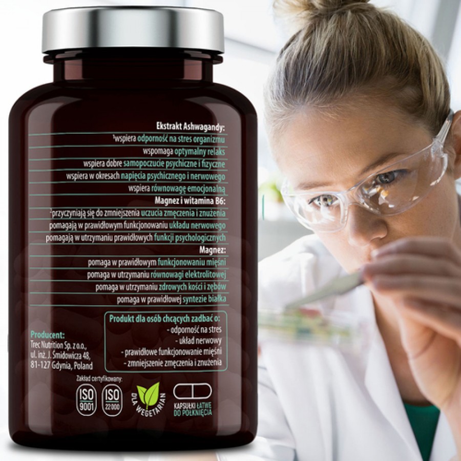 Zdjęcie produktu - 4 Essensey Cytrynian magnezu + Ashwagandha, 90 kaps.