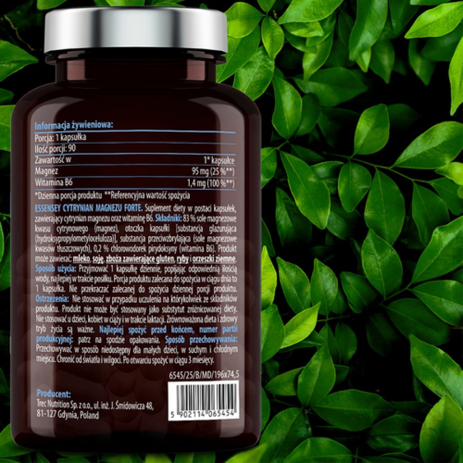 Zdjęcie produktu - 5 Essensey Cytrynian magnezu Forte, 90 kaps.