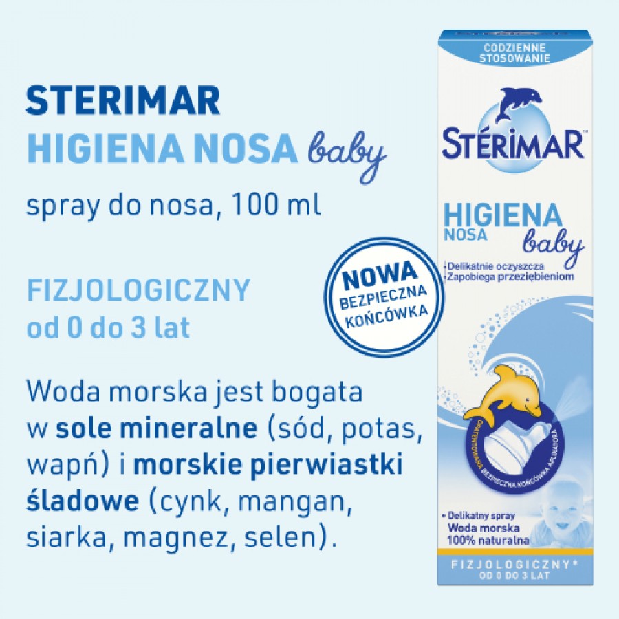 Miniaturka artykułu - #0 Sterimar Higiena Nosa Baby Woda morska spray dla dzieci, 100 ml