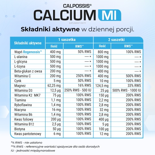 Zdjęcie produktu - 3 Domowa Apteczka Calpossis Calcium MI smak pomarańczowy, 14 sasz.