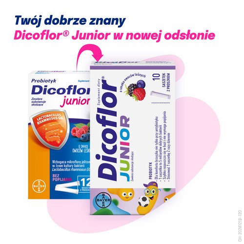 Miniaturka artykułu - #0 Dicoflor Junior, 10 sasz. - probiotyk dla dzieci w trakcie i po antybiotykoterapii