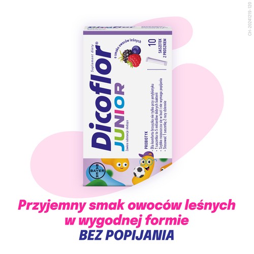 Zdjęcie produktu - 5 Dicoflor Junior, 10 sasz. - probiotyk dla dzieci w trakcie i po antybiotykoterapii