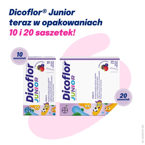 Zdjęcie produktu - 6 Dicoflor Junior, 10 sasz. - probiotyk dla dzieci w trakcie i po antybiotykoterapii