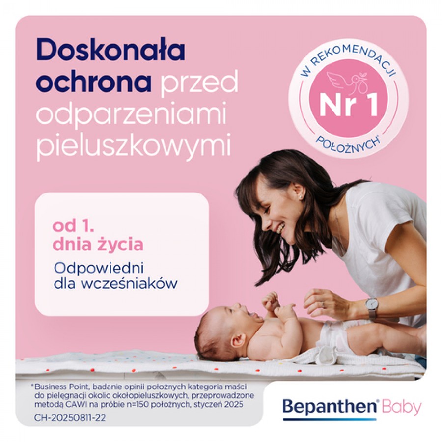 Miniaturka artykułu - #1 Bepanthen Baby Maść ochronna na odparzenia i podrażnione brodawki, 200 g
