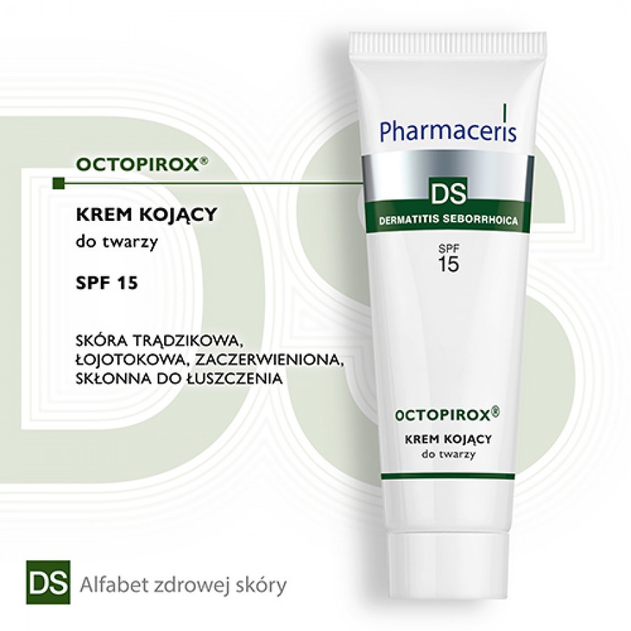 Miniaturka artykułu - #0 PHARMACERIS DS Octopirox Krem kojący do twarzy SPF15, 30ml