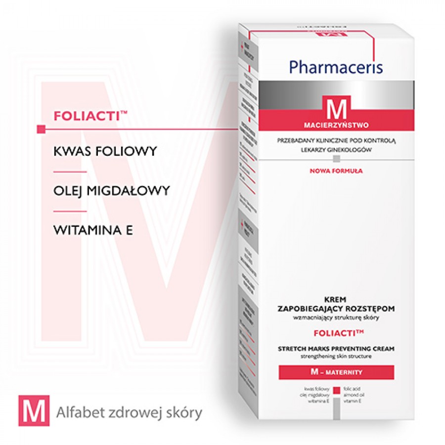 Miniaturka artykułu - #1 PHARMACERIS M Foliacti Krem zapobiegający rozstępom, 150 ml