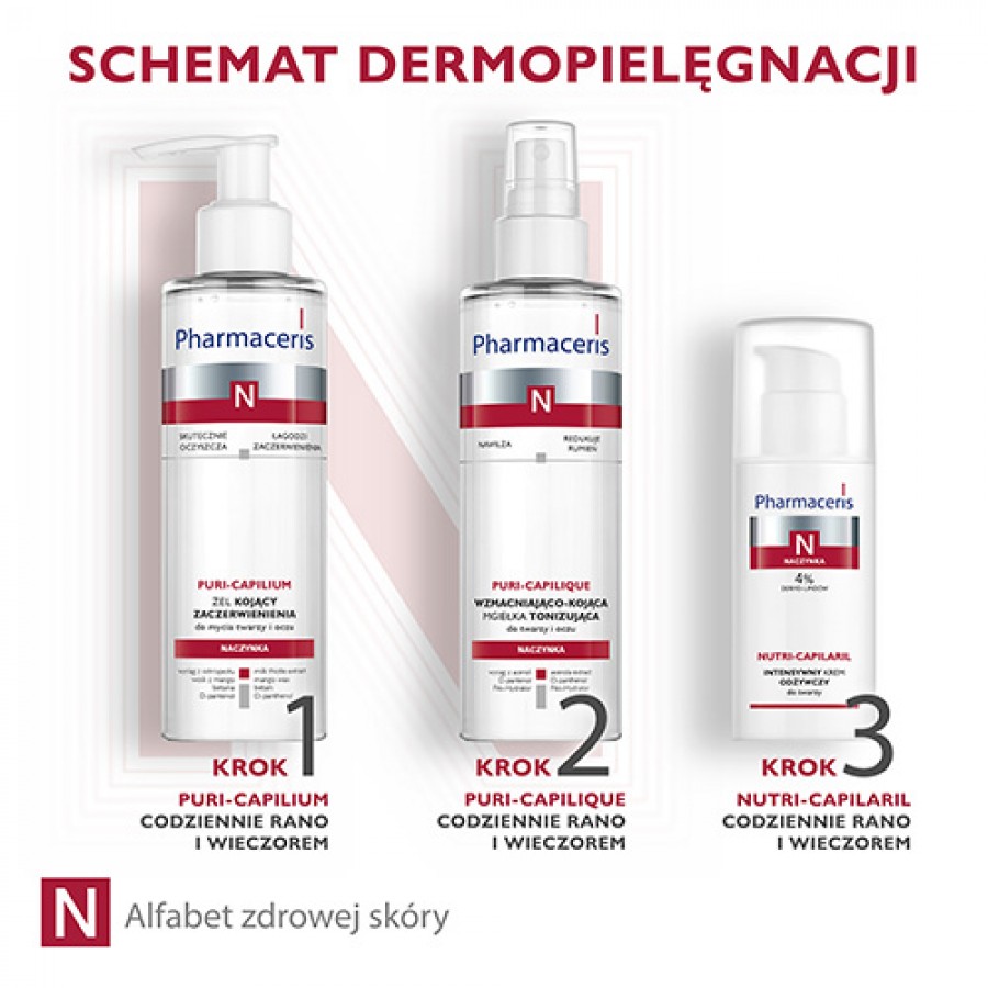 Zdjęcie produktu - 3 Pharmaceris N PURI-CAPILIUM Żel kojący zaczerwienienia do mycia twarzy i oczu, 190 ml