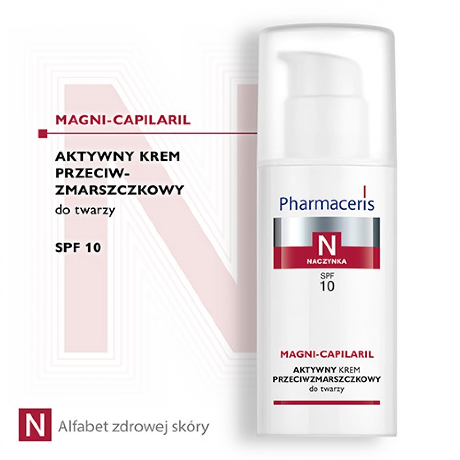Miniaturka artykułu - #0 Pharmaceris N MAGNI-CAPILARIL Aktywny krem przeciwzmarszczkowy SPF10, 50 ml