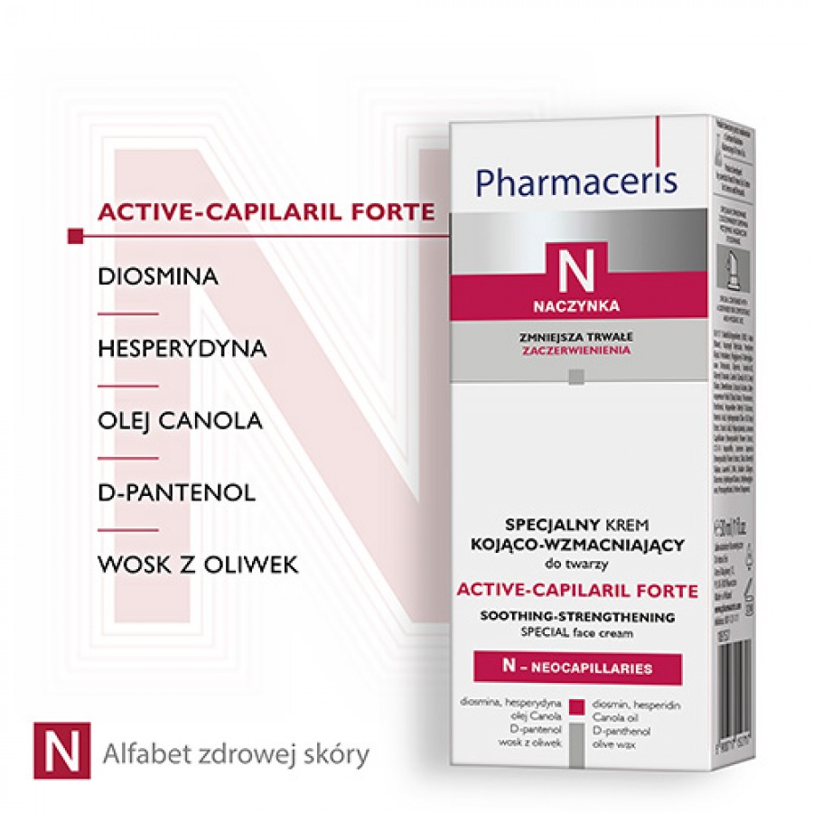 Miniaturka artykułu - #1 Pharmaceris N ACTIVE-CAPILARIL Specjalny krem kojąco-wzmacniający do twarzy, 30 ml