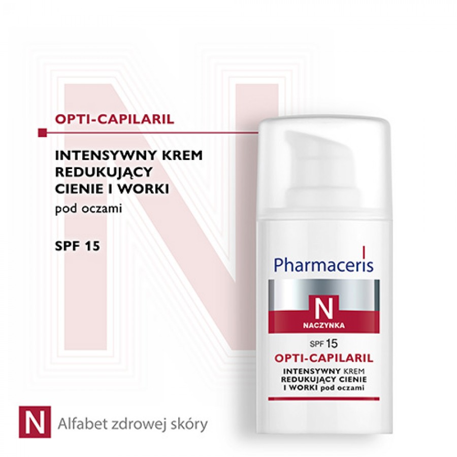 Miniaturka artykułu - #0 Pharmaceris N OPTI-CAPILARIL Intensywny krem redukujący cienie i worki pod oczami SPF15, 15 ml
