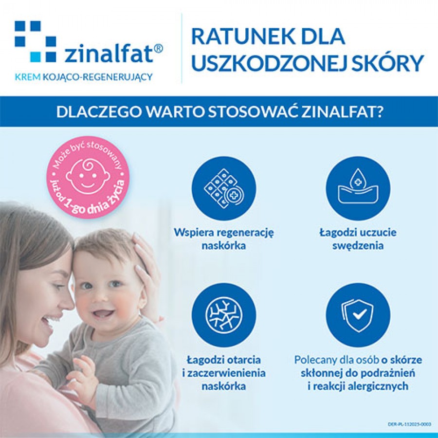 Miniaturka artykułu - #1 ZINALFAT Krem kojąco-regenerujący, 50 ml - od 1. dnia życia