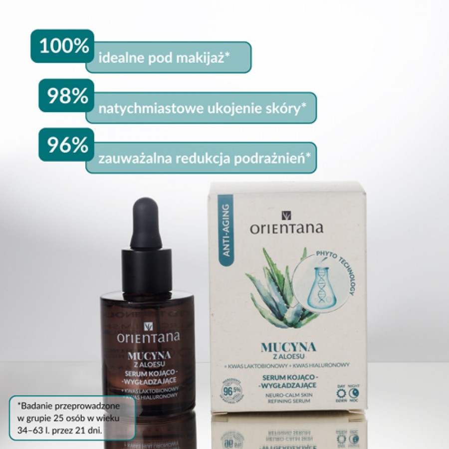 Miniaturka artykułu - #0 Orientana Phyto Technology Serum kojąco-wygładzające Mucyna Kwas Hialuronowy i Laktobionowy, 30 ml