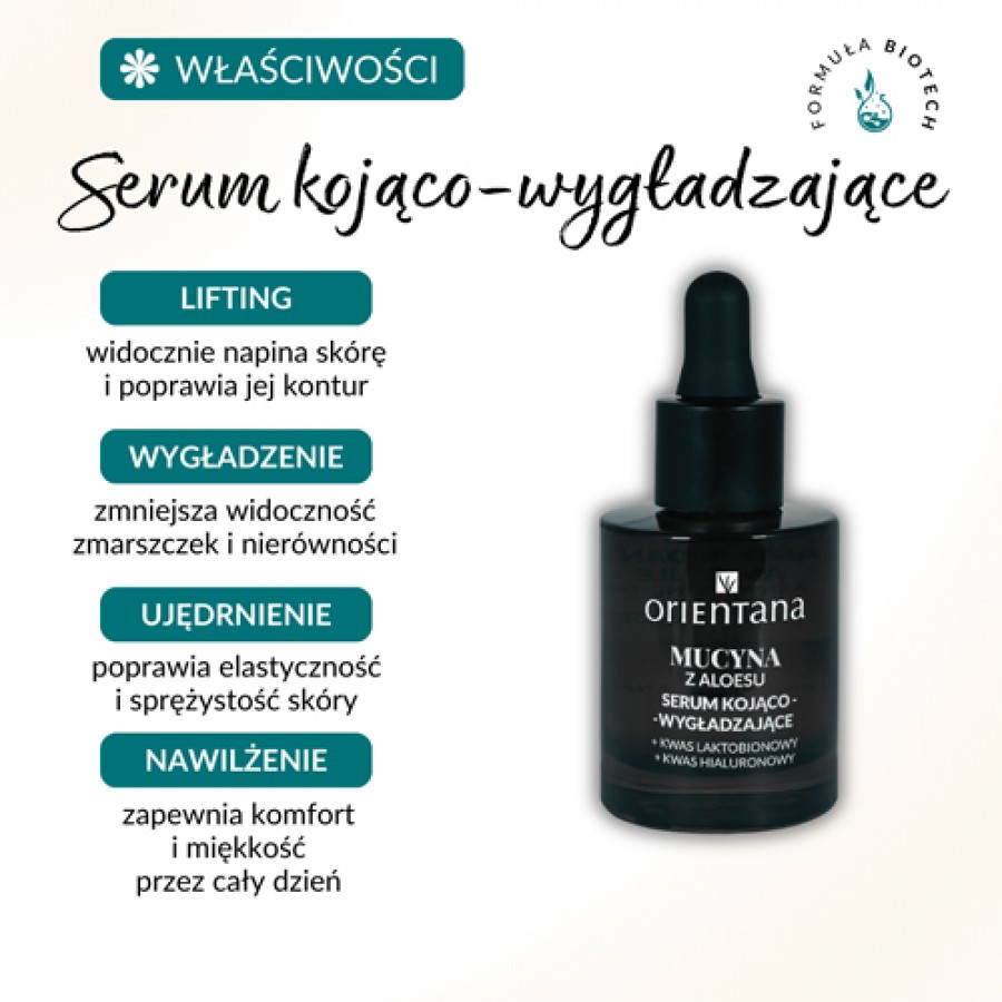 Miniaturka artykułu - #1 Orientana Phyto Technology Serum kojąco-wygładzające Mucyna Kwas Hialuronowy i Laktobionowy, 30 ml
