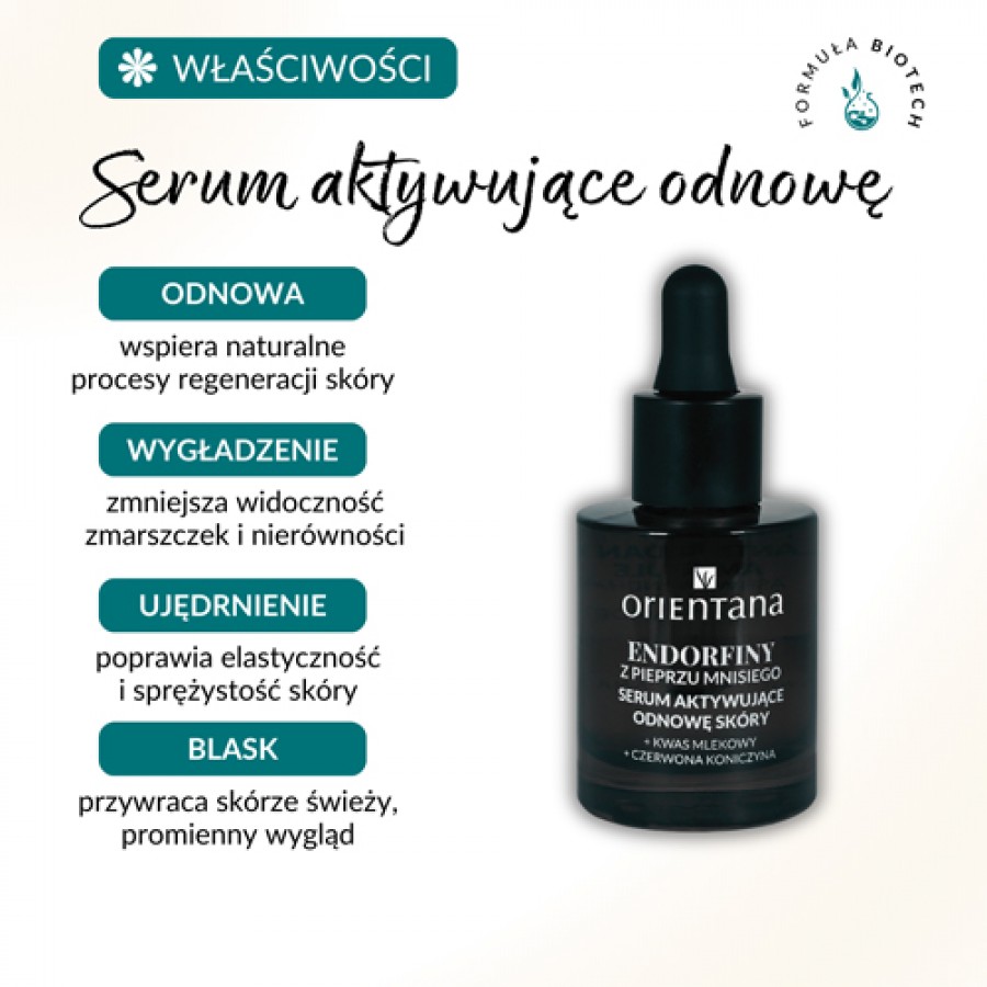 Miniaturka artykułu - #0 Orientana Phyto Technology Serum przeciwzmarszczkowe Endorfiny Kwas Mlekowy Czerwona Koniczyna, 30 ml