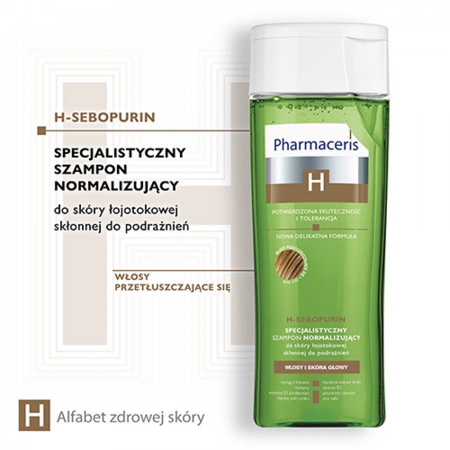 Miniaturka artykułu - #0 Pharmaceris H H-SEBOPURIN Specjalistyczny szampon normalizujący do sk&oacute;ry łojotokowej, 250 ml