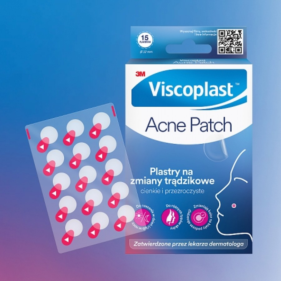 Miniaturka artykułu - #1 VISCOPLAST Acne Patch Plastry na zmiany trądzikowe 1 x 15 x 12 mm, 15 szt.