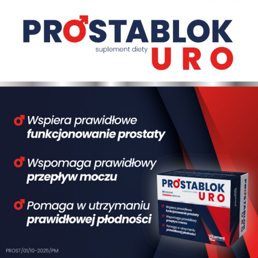 Miniaturka artykułu - #1 ProstaBlok Uro, 60 tabl. - suplement diety dla mężczyzn