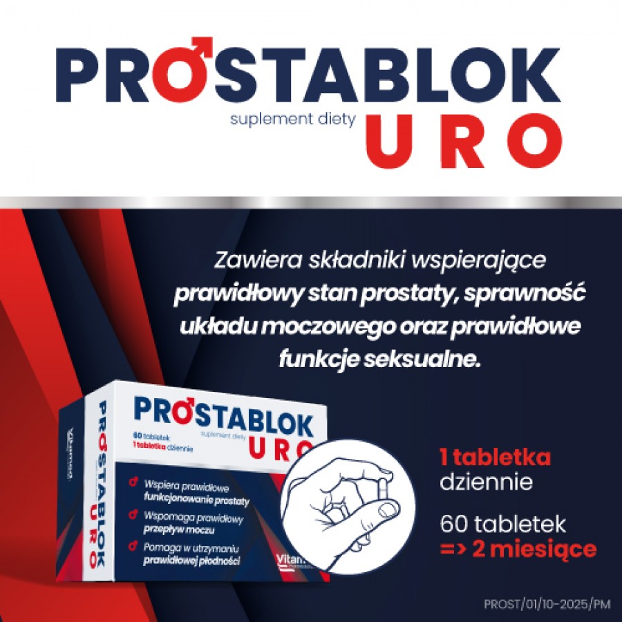 Zdjęcie produktu - 2 ProstaBlok Uro, 60 tabl. - suplement diety dla mężczyzn