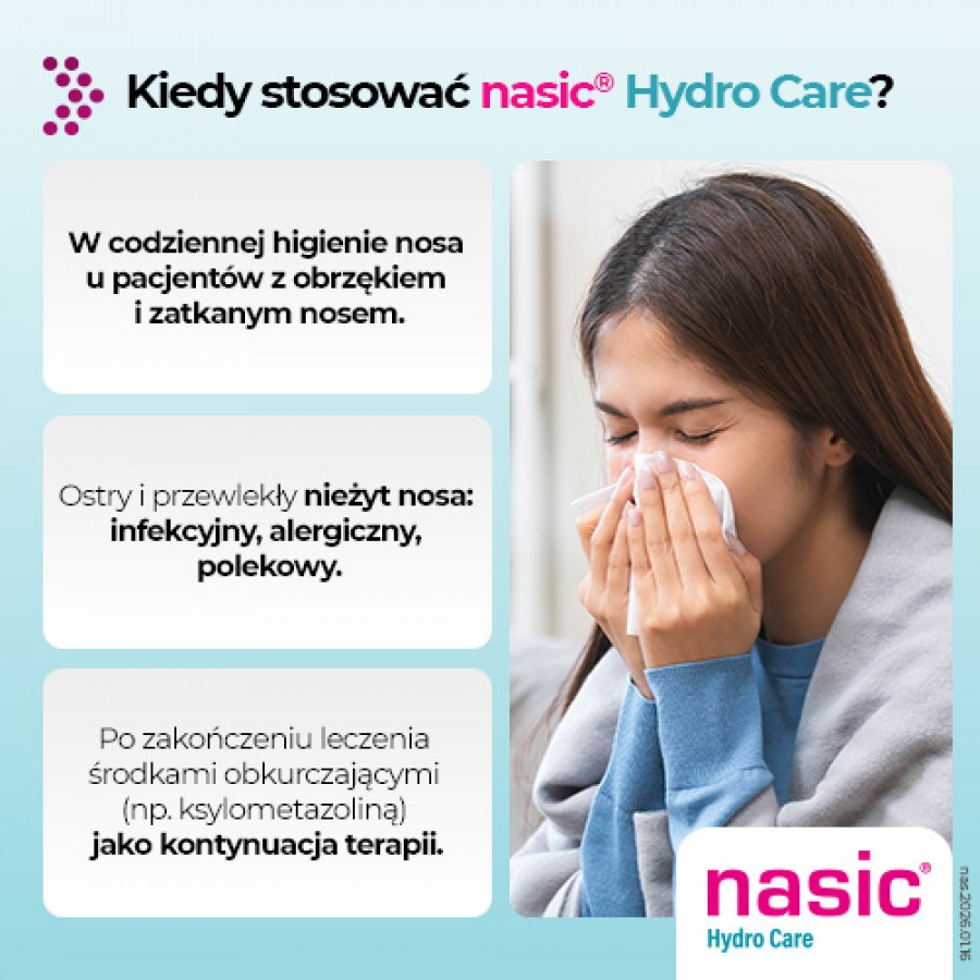 Zdjęcie produktu - 3 Nasic Hydro Care aerozol do nosa, 15 ml