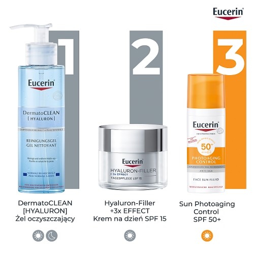 Zdjęcie produktu - 9 Eucerin Hyaluron-Filler + 3x Effect Krem na dzień SPF 15 wkład uzupełniający, 50 ml