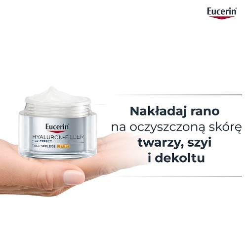 Zdjęcie produktu - 6 Eucerin Hyaluron-Filler + 3x Effect Krem na dzień SPF 30 wkład uzupełniający, 50 ml