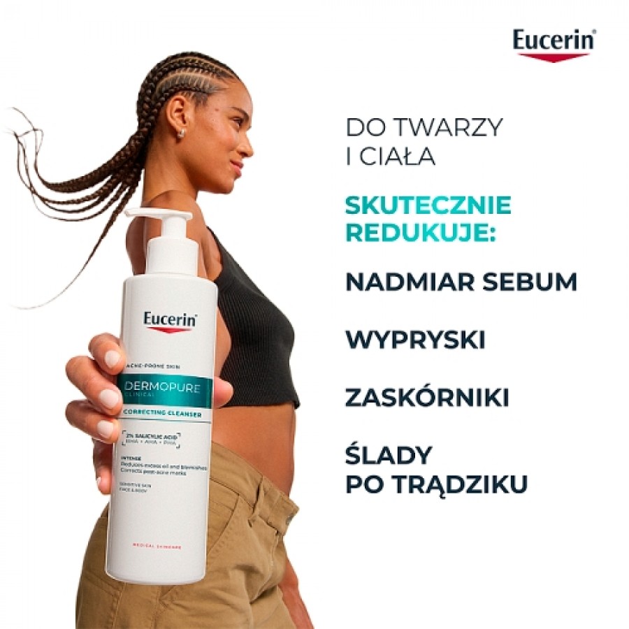 Zdjęcie produktu - 5 Eucerin DermoPure Clinical Żel redukujący niedoskonałości do twarzy i ciała sk&oacute;ra tłusta i trądzikowa, 400 ml