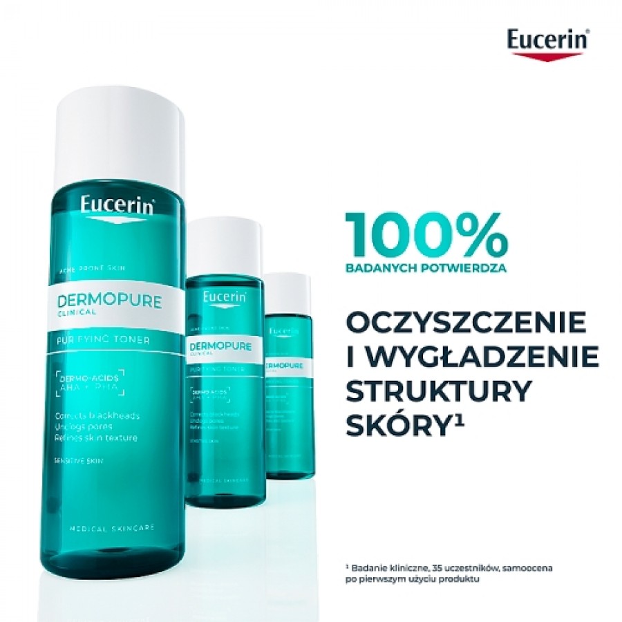 Miniaturka artykułu - #0 Eucerin DermoPure Clinical Oczyszczający tonik do twarzy cera problematyczna, 200 ml
