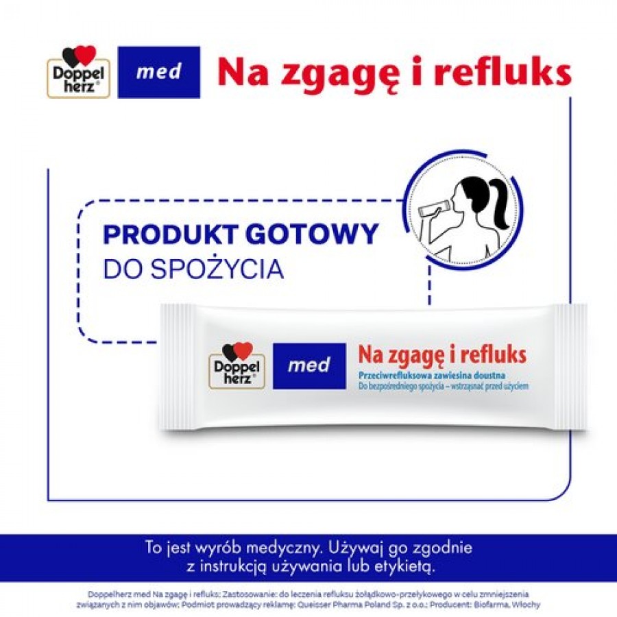 Zdjęcie produktu - 2 Doppelherz Med Na zgagę i refluks, 20 sasz.