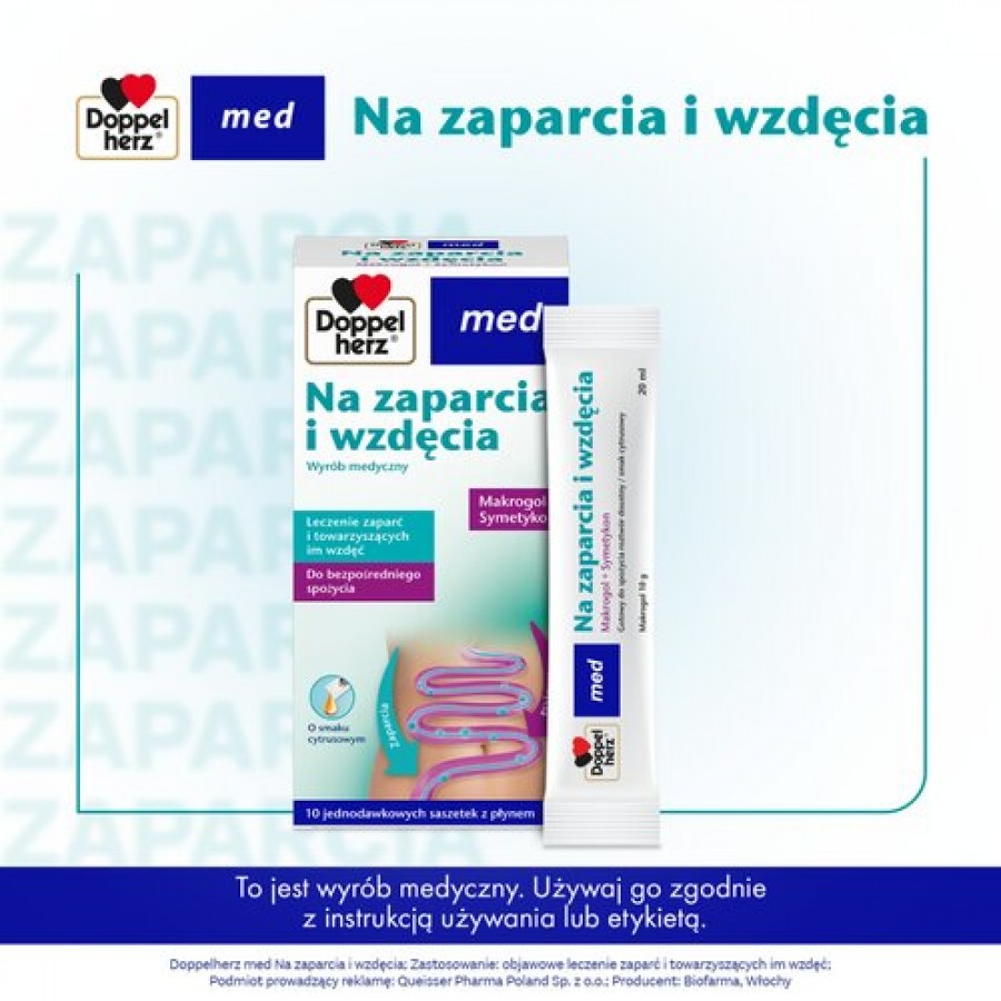 Miniaturka artykułu - #0 Doppelherz Med Na zaparcia i wzdęcia, 10 sasz.