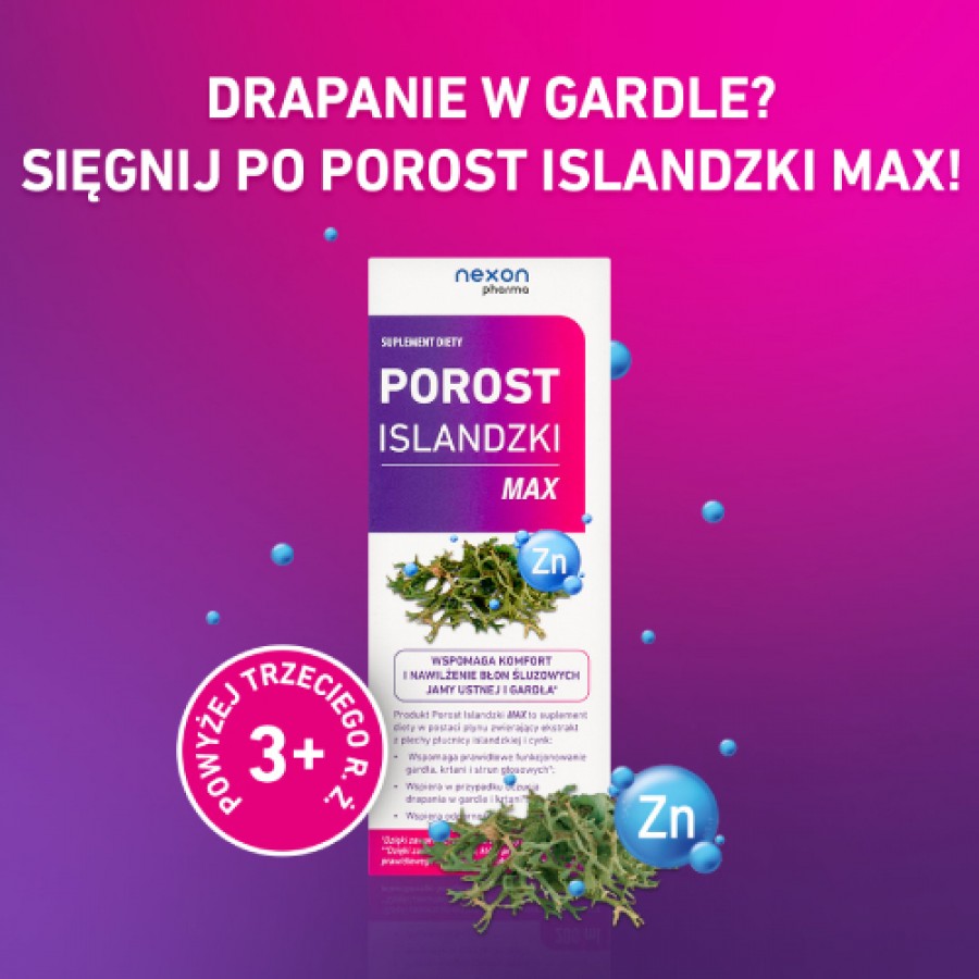 Miniaturka artykułu - #1 Porost Islandzki Max Syrop, 200 ml - suplement diety z cynkiem
