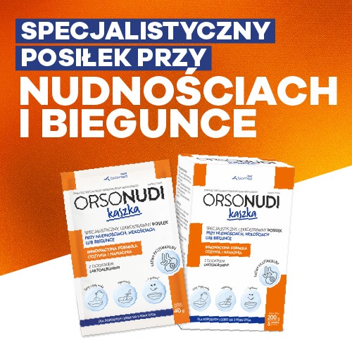 Miniaturka artykułu - #0 OrsoNudi Kaszka, 5 sasz. x 40 g - do postępowania dietetycznego podczas wymiot&oacute;w, nudności lub biegunki