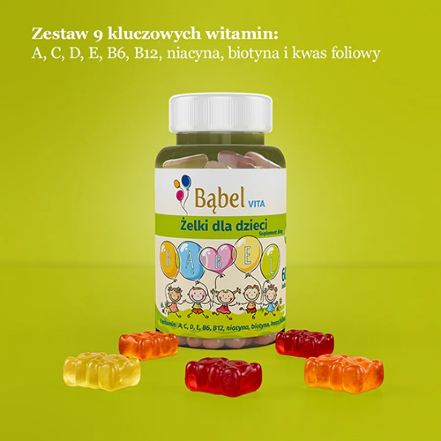 #0 – Bąbel Vita Żelki z witaminami dla dzieci powyżej 4 roku życia, 60 żelk&oacute;w
