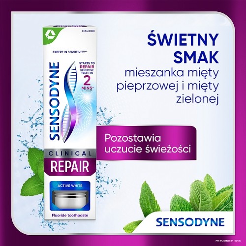 #8 – Sensodyne Clinical Repair Active White Pasta do zęb&oacute;w z aktywnym wybielaniem, 75 ml