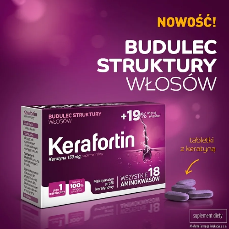#0 – Kerafortin, 30 tabl. - suplement diety z keratyną